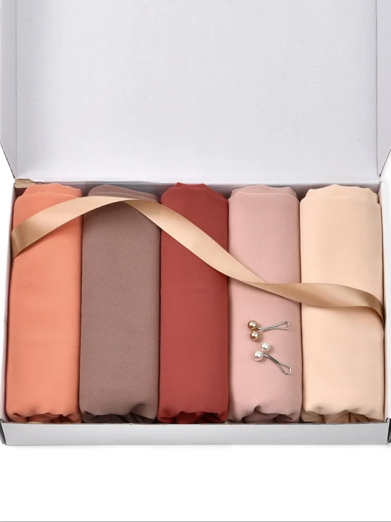 Women's Solid Color Chiffon Khimar Set, Casual Breathable Hijab Set with Hair Clips, Hijabs for Women, Fashion Accessories for Daily Wear