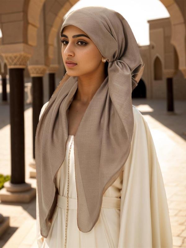 Women's Solid Color Instant Hijab, Elegant Minimalist Breathable Comfortable Hijab, Fashionable Soft Muslim Hijab for Women & Girls, Modesty Clothes for Women, Head Scarf
